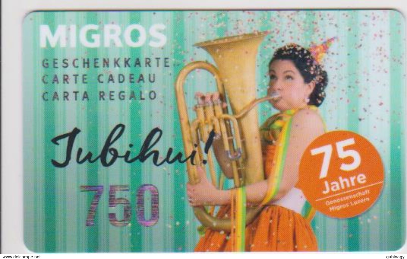 GIFT CARD - SWITZERLAND - MIGROS 312 - JUBIHUI 750 - Gift Cards