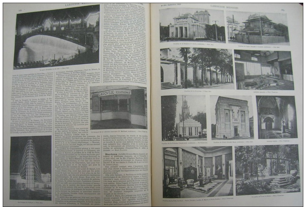 LAROUSSE MENSUEL1925 N°223:PARIS EXPO ART DECO/LE CAOUTCHOUC/BASHKIRTSEFF/FLAMMARION/MINISTERES FRANCAIS/NAPOLEON III - Testi Generali