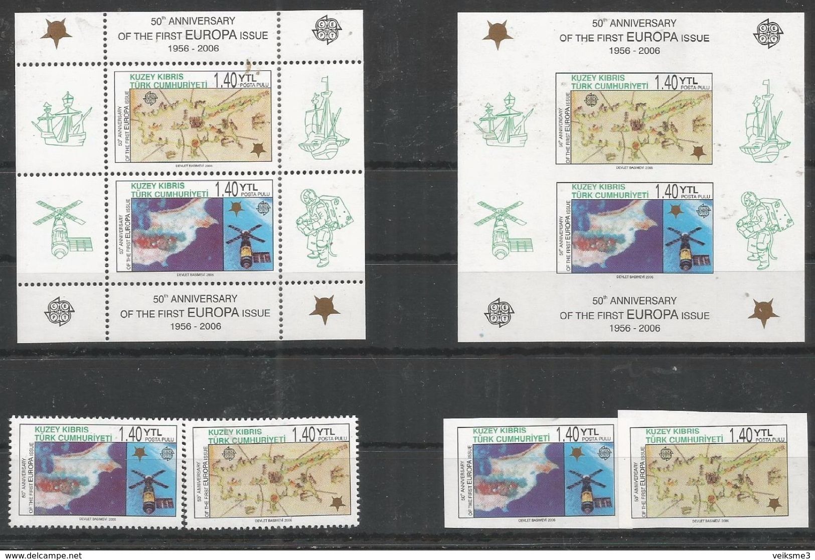 CYPRUS - MNH - Europa-CEPT - 2006 - Space - Perf. + Imperf. - 2006