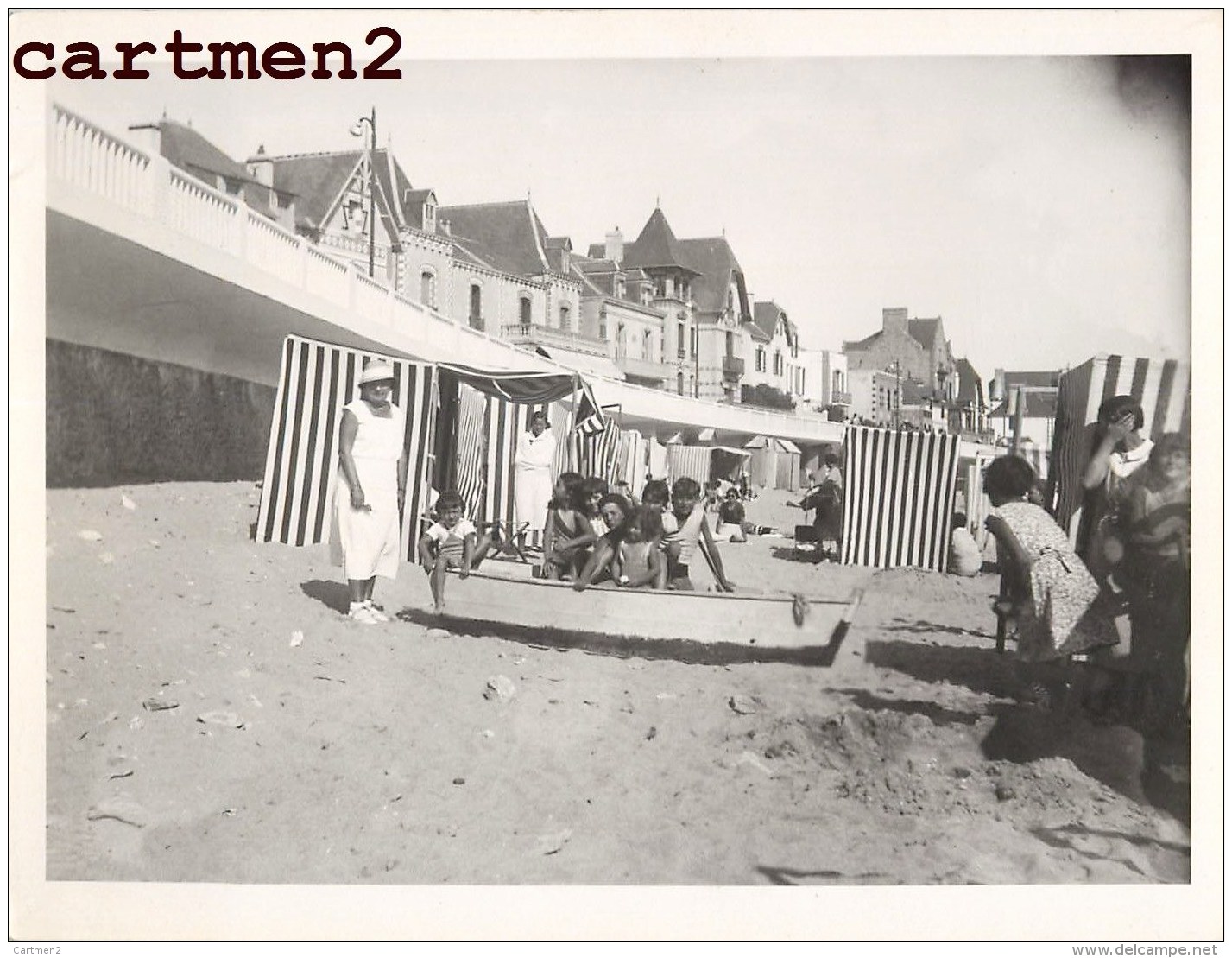 QUIBERON PLAGE CABINES BAIGNEURS 56 MORBIHAN BRETAGNE 12 X 9 Cm - Quiberon