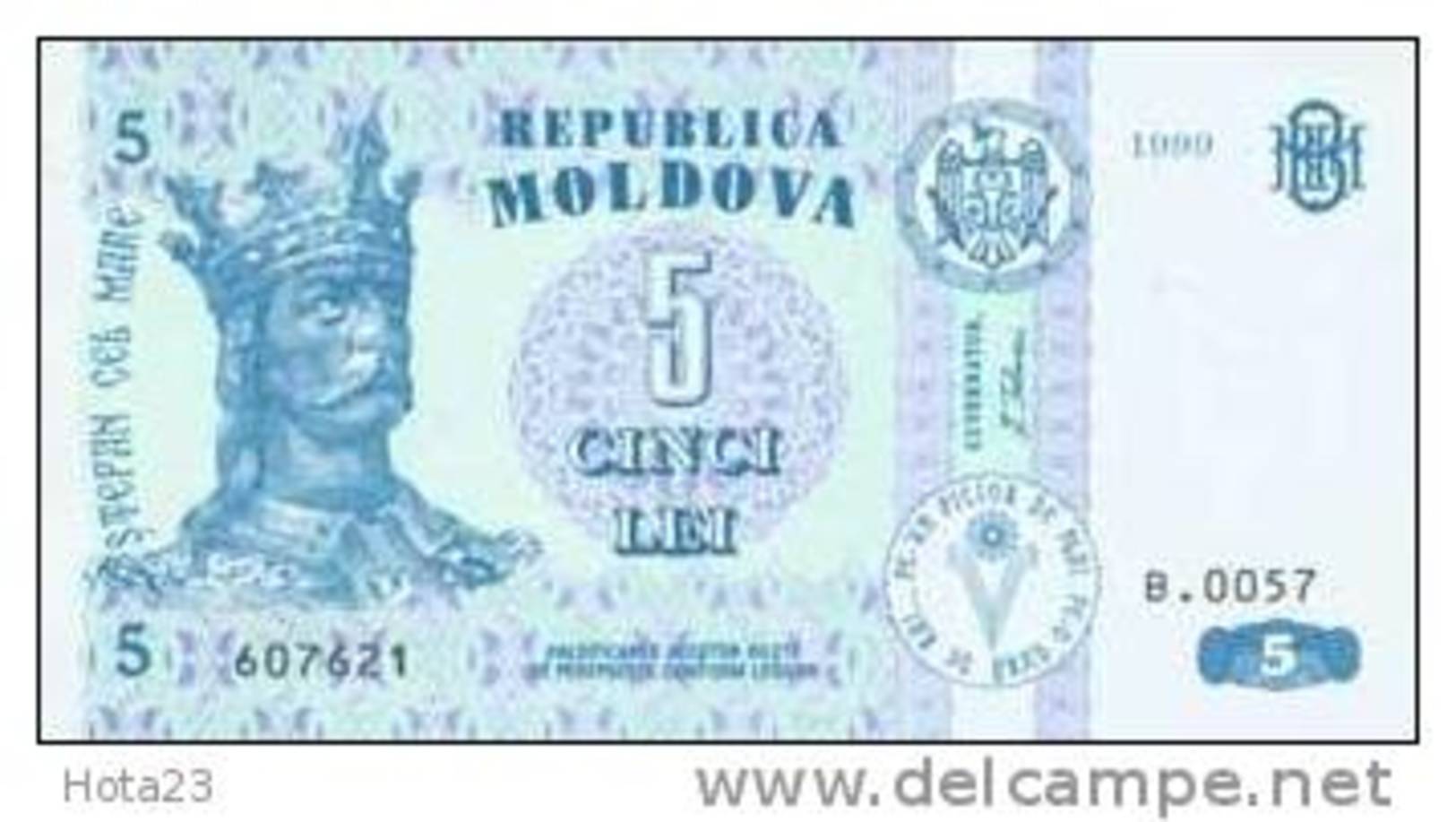 Moldova - 5 Ley  1999 UNC - KING - Moldavia