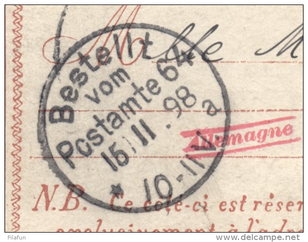Österreich / Levante - 1898 - 20 Pa On 5 Kreuzer On Coloured Postal Card From JERUSALEM To Berlin - Oostenrijkse Levant