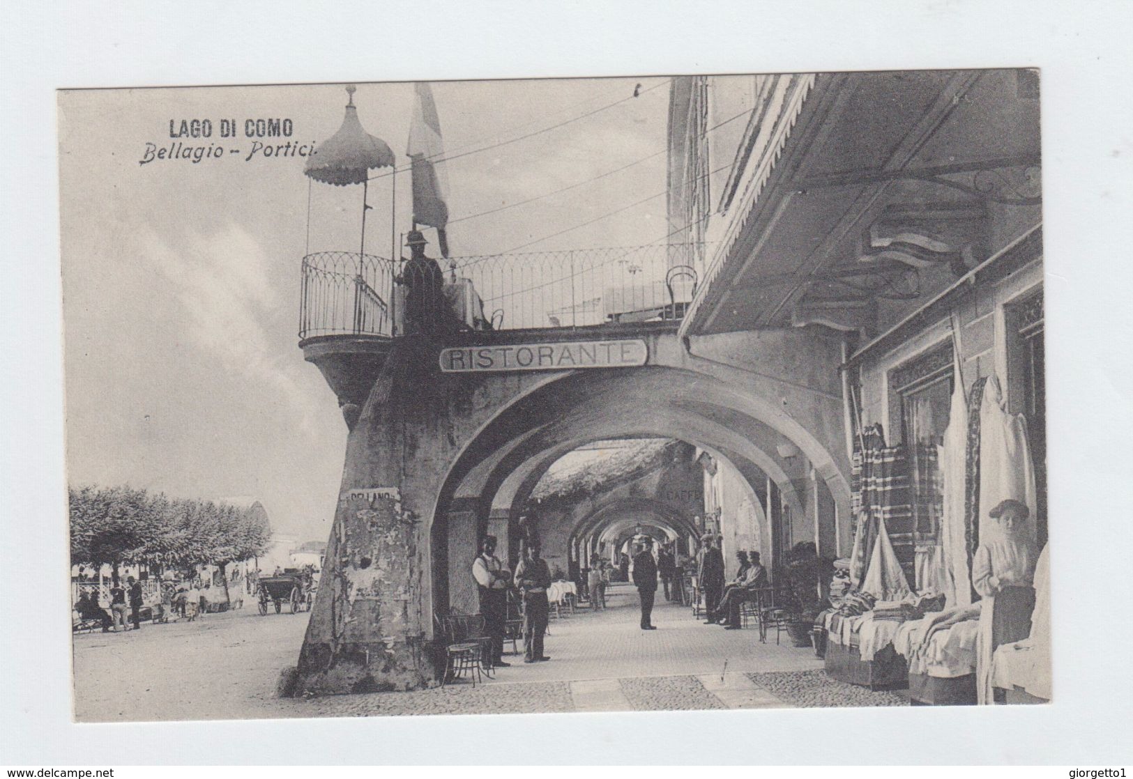 LAGO DI COMO - BELLAGIO - PORTICI CARTOLINA NON VIAGGIATA - ANIMATA.- ITALY POSTCARD - Como