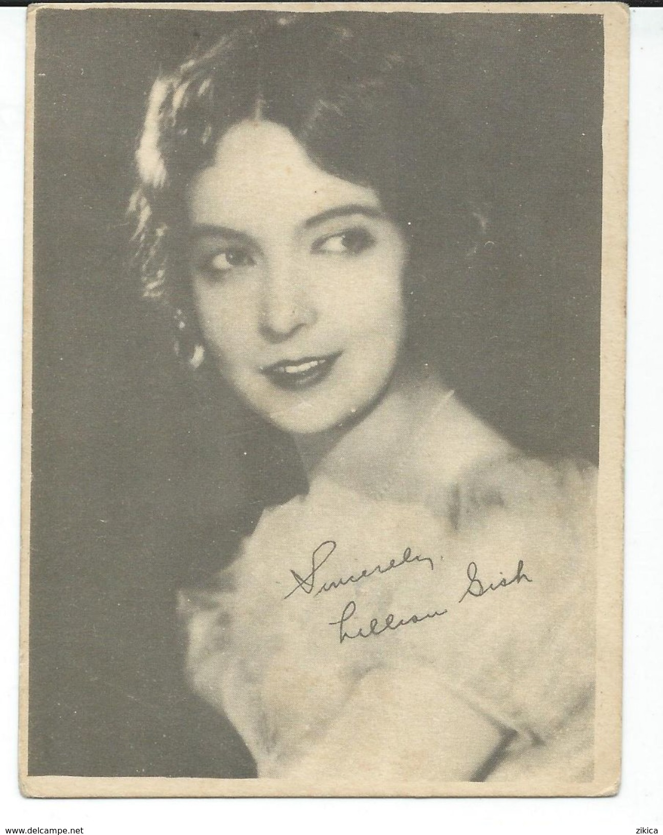 Cinema Advertisement.photo. Sizes 8.5cm/11cm. .Lillian Gish - American Actress - Cinema Advertisement