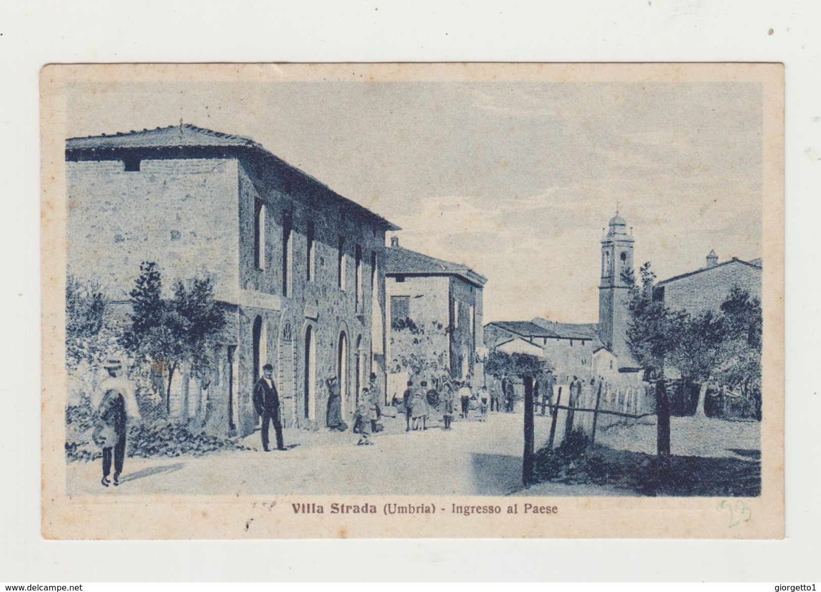 VILLA STRADA (UMBRIA) - INGRESSO AL PAESE - VIAGGIATA 1926 MANCA BOLLO - ITALY POSTCARD - Perugia