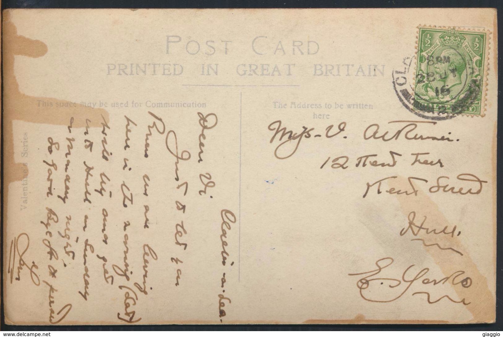 °°° 7551 - UK - A SUMMER STORM AT CLACTON ON SEA - 1916 With Stamps °°° - Clacton On Sea