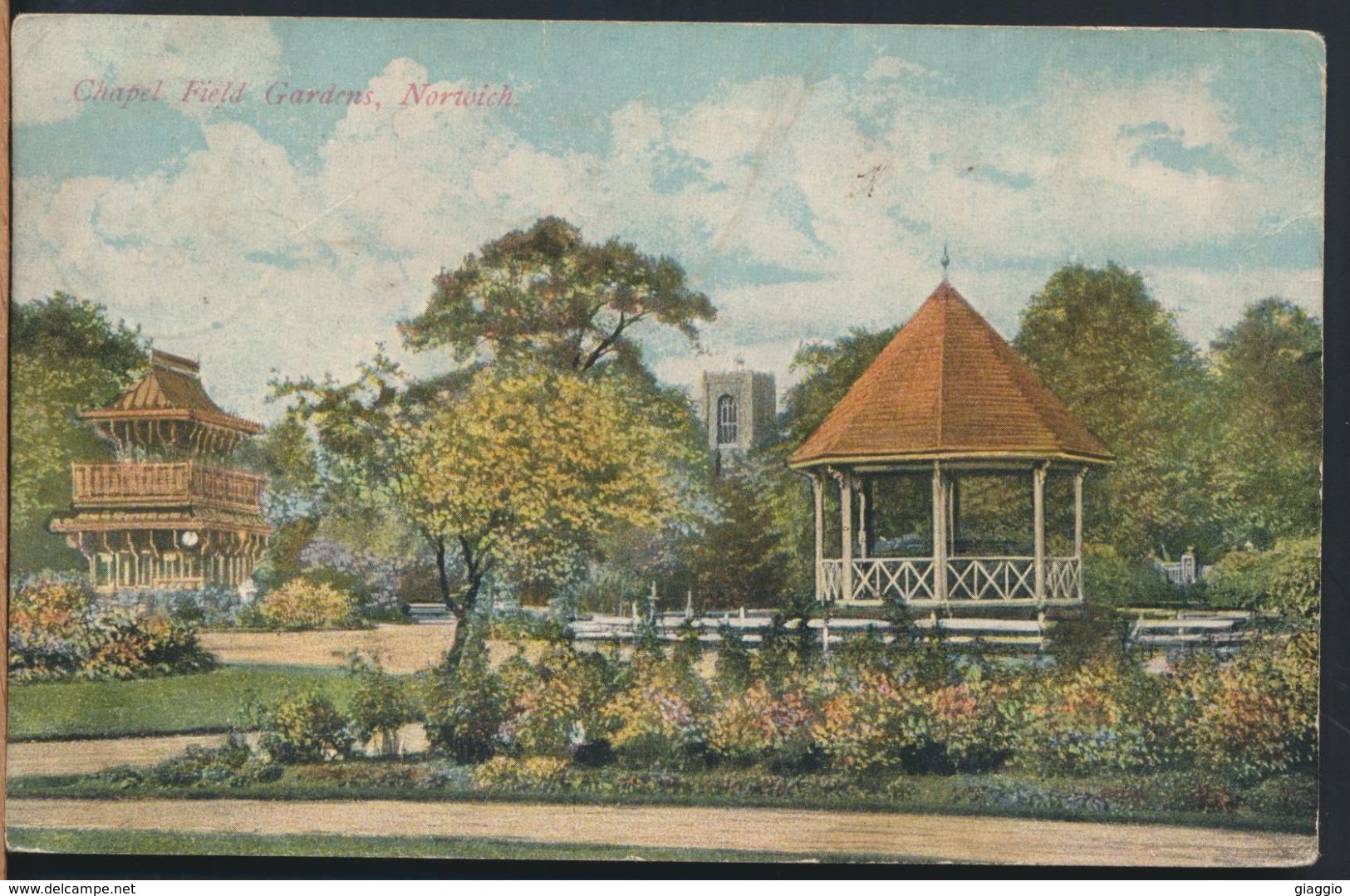 °°° 7562 - UK - NORWICH - CHAPEL FIELDS GARDENS - 1908 With Stamps °°° - Norwich