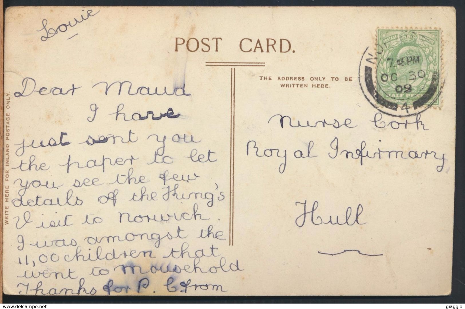 °°° 7562 - UK - NORWICH - CHAPEL FIELDS GARDENS - 1908 With Stamps °°° - Norwich