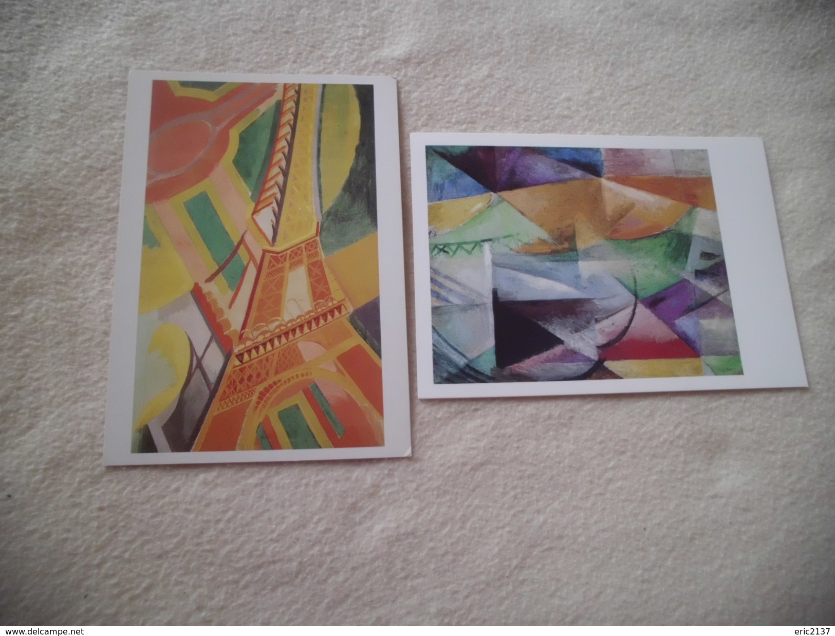 2 CARTES ROBERT DELAUNAY ..LA TOUR EIFFEL ..UNE FENETRE - Paintings