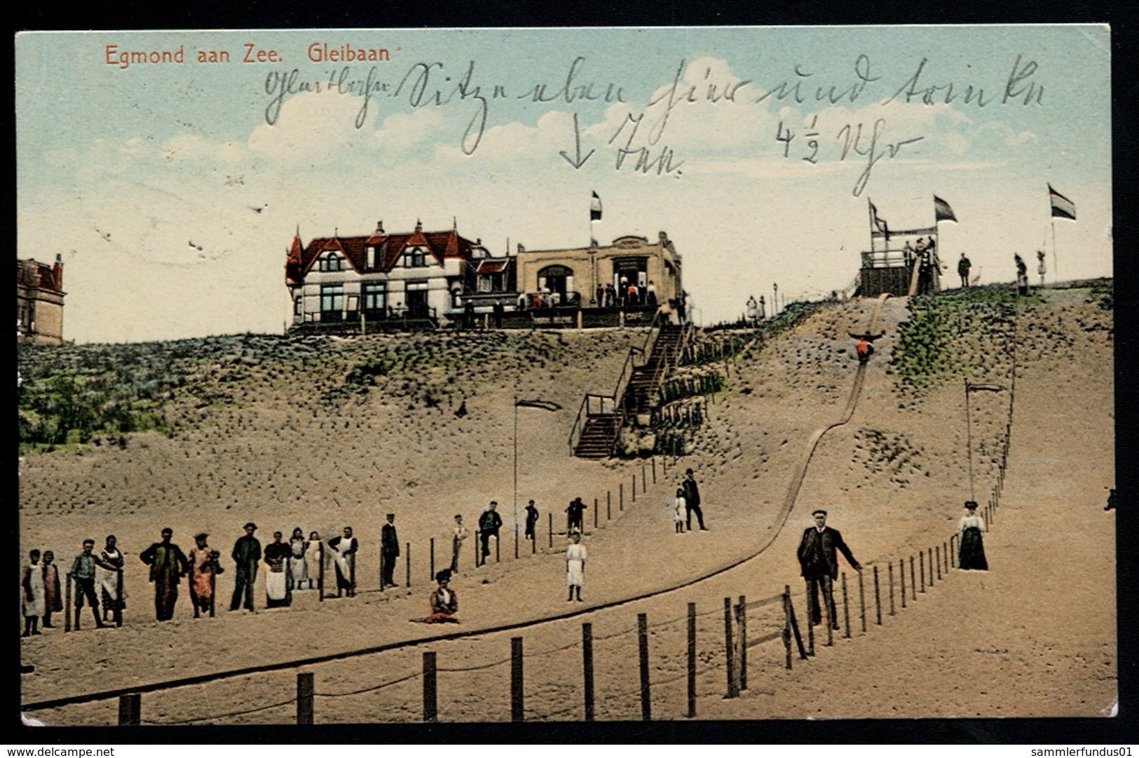 AK/CP  Egmond Aan Zee    Gleibaan   Gel./circ. 1912    Erh./Cond.  2    Nr. 00054 - Egmond Aan Zee