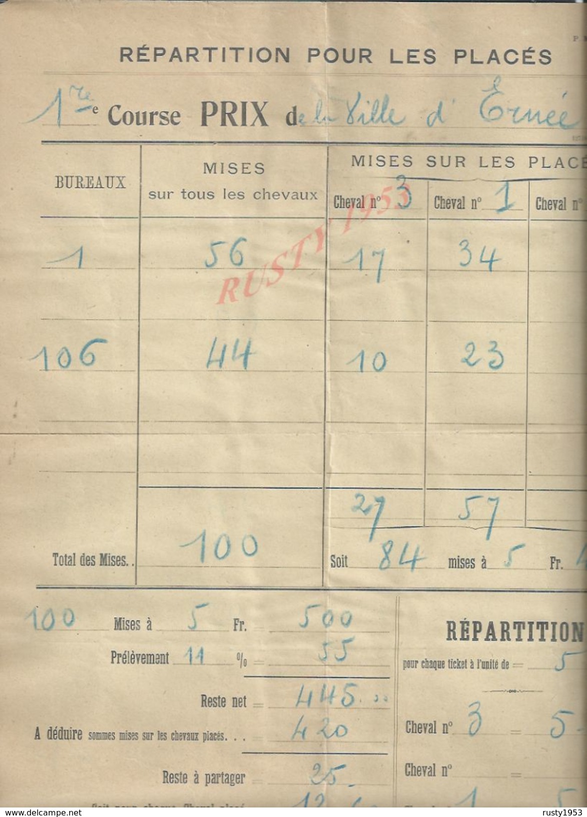 DOCUMENTS 1er COURSE PRIX DE LA VILLE D ERMÉE : - Ruitersport