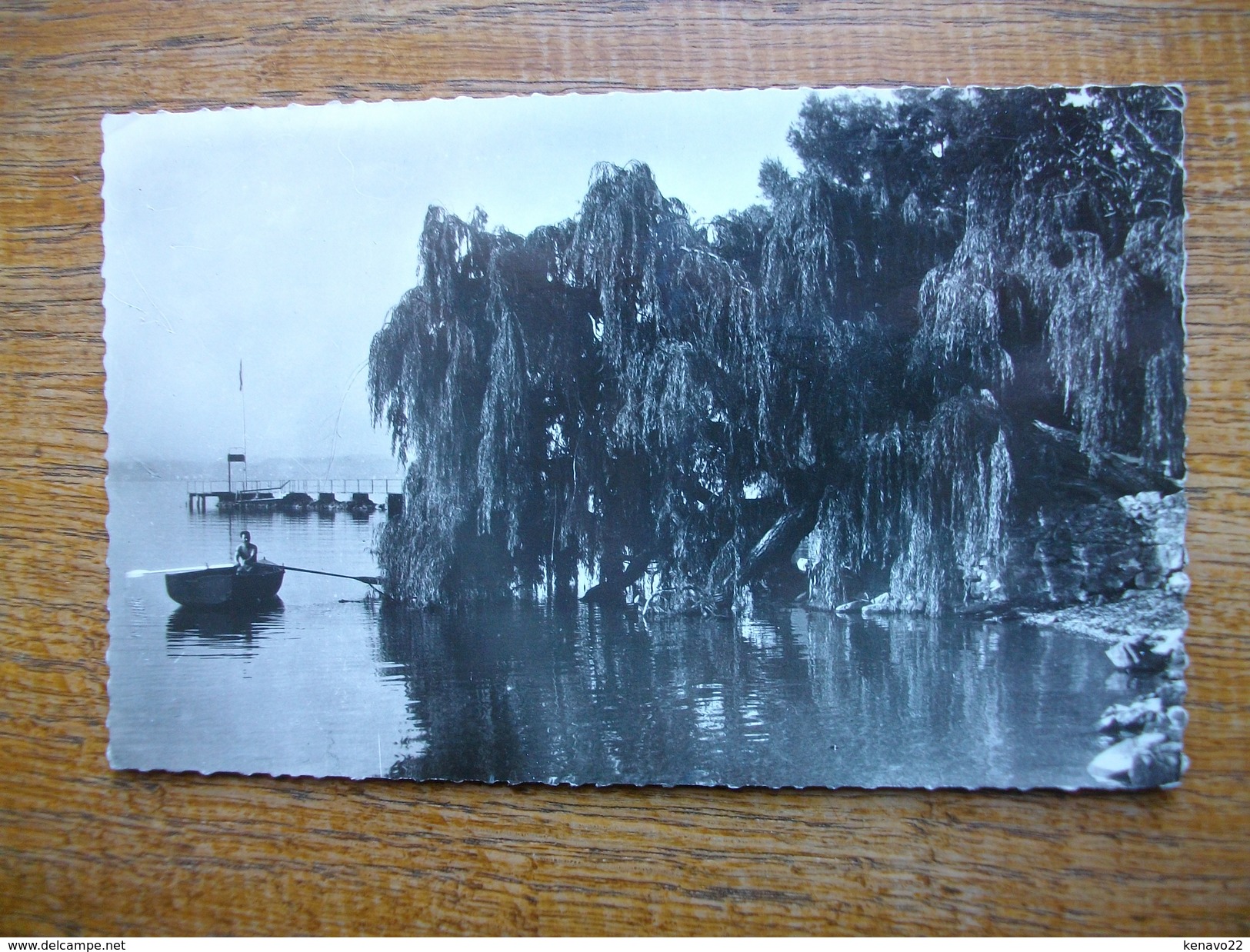 Messery , Bords Du Lac Léman , La Pointe " Carte Animée Barque Sur Le Lac  "" Beaux Timbre Et Cachets "" - Messery