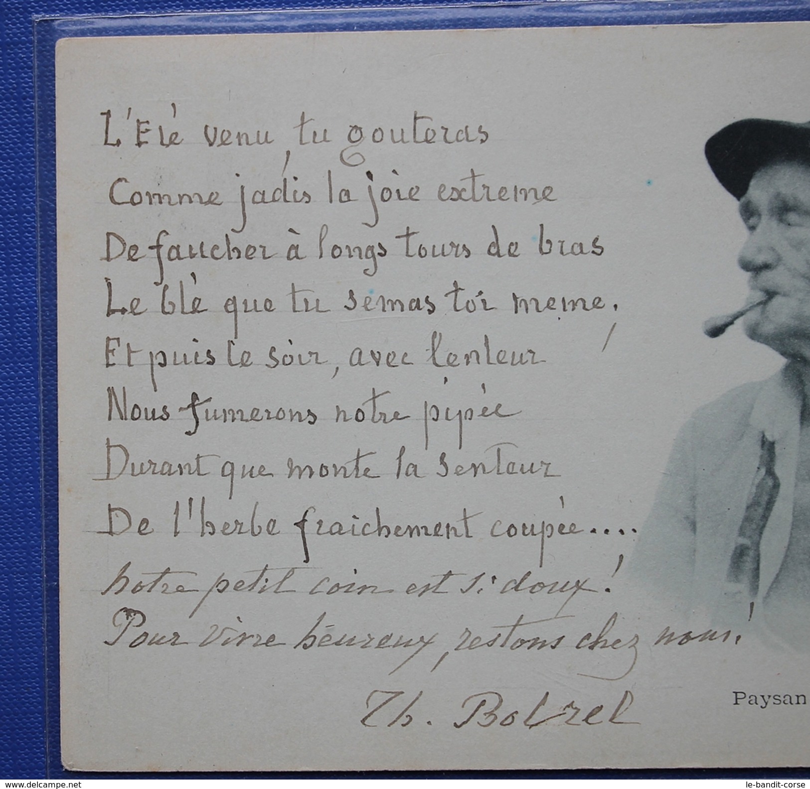 Théodore Botrel - Poème écrit Et Signé Par L'Artiste à La Marquise De Rancougne En 1900 Sur Une Carte Postale - Unique - Pont Aven