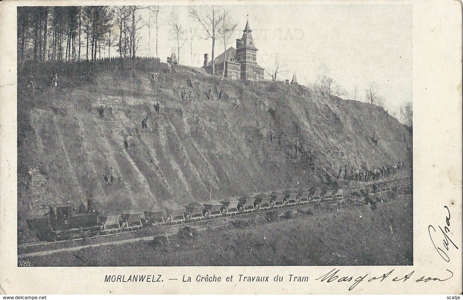 Morlanwelz.  -   La Crêche Et Travaux Du Tram.   -   1903 - Morlanwelz