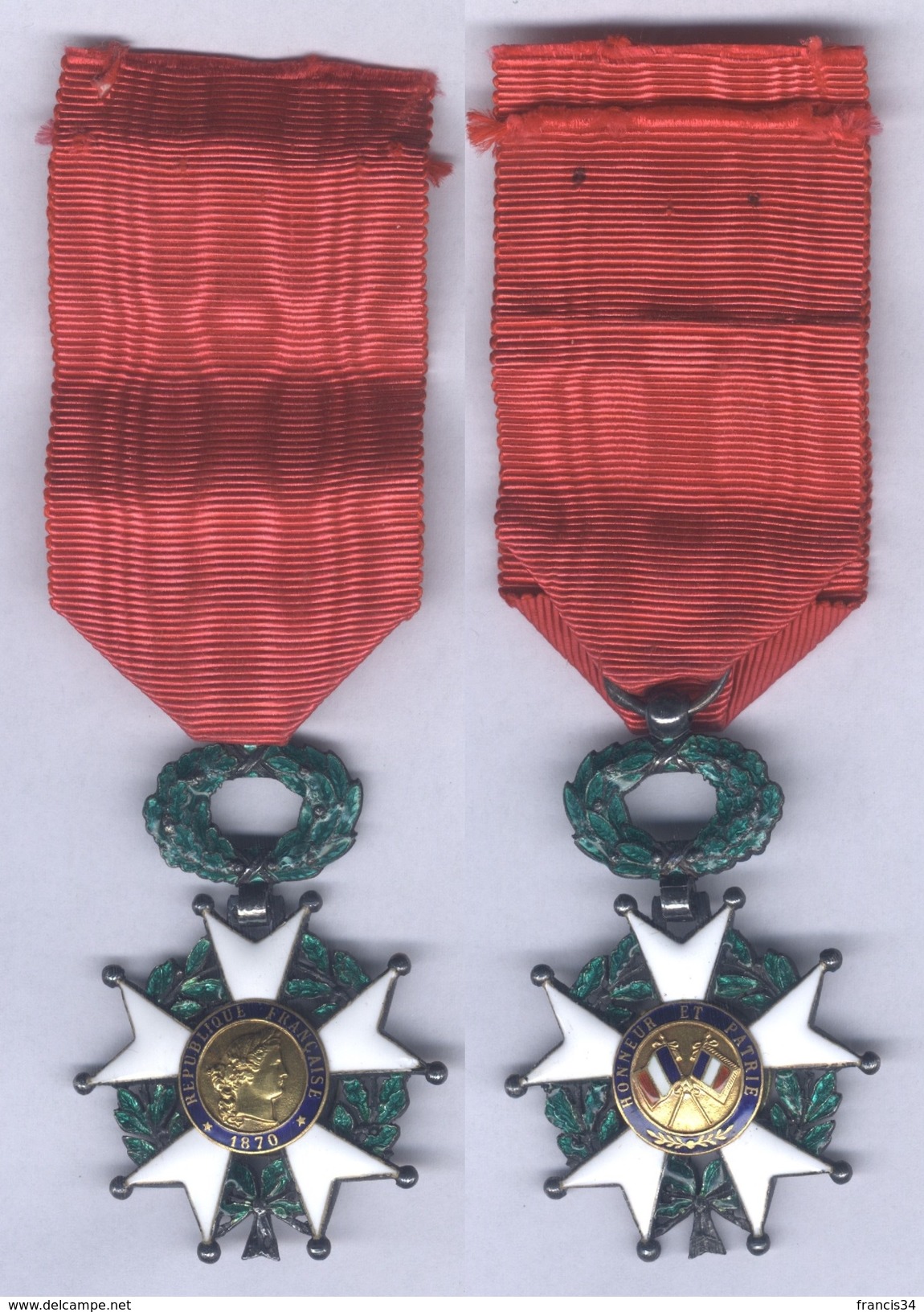 Médaille De Chevalier De L'Ordre De La Légion D'Honneur Avec Son Diplôme 1930 - France