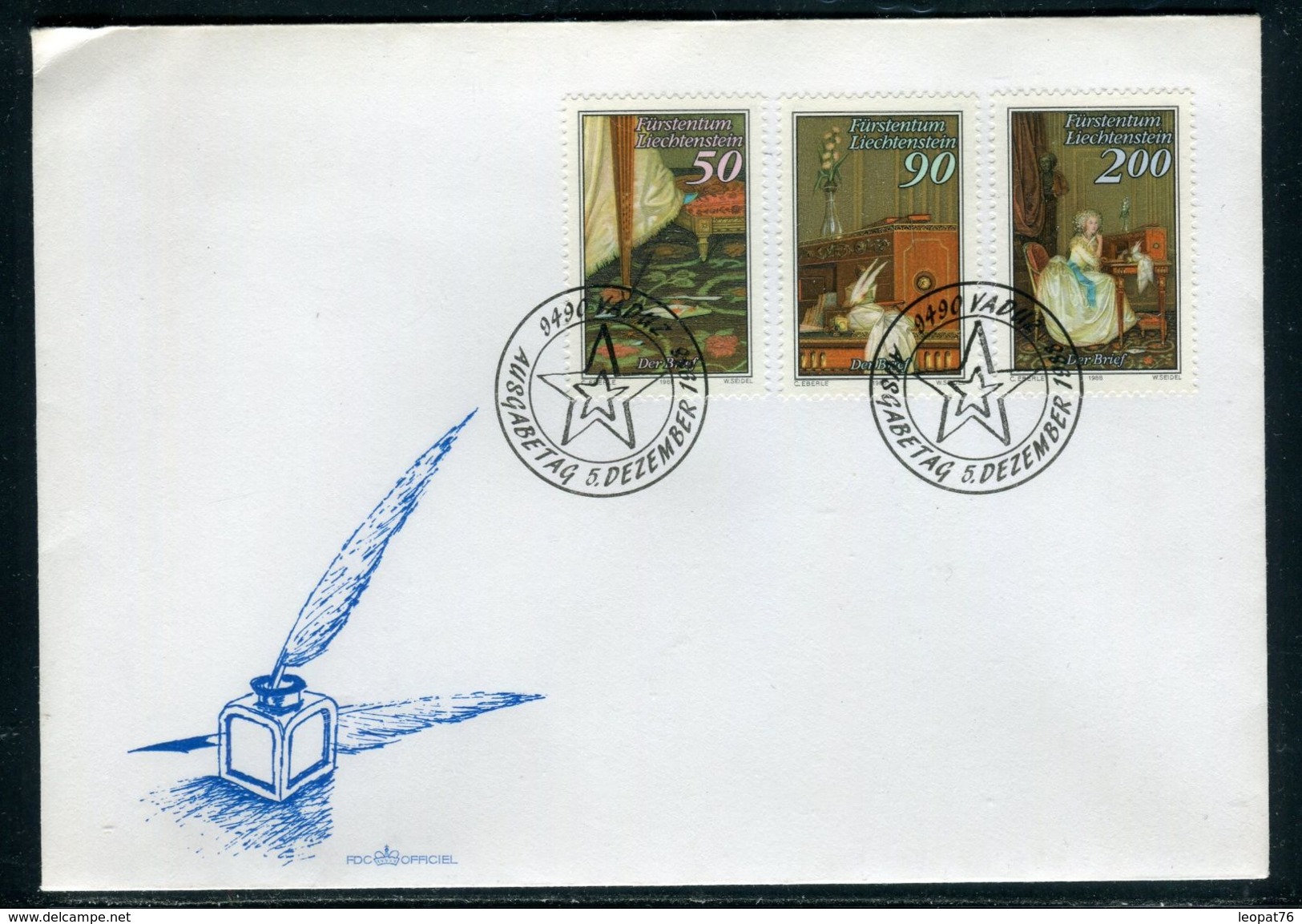 Liechtenstein - FDC En 1988 , Oeuvre De Hickel , La Lettre - Ref S24 - FDC