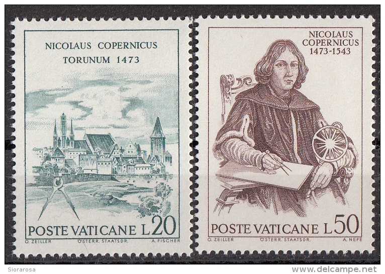 540 Vaticano 1973 Copernico Copernicus Astronomo Astrologo  Torunum Torun MNH - Astrologia