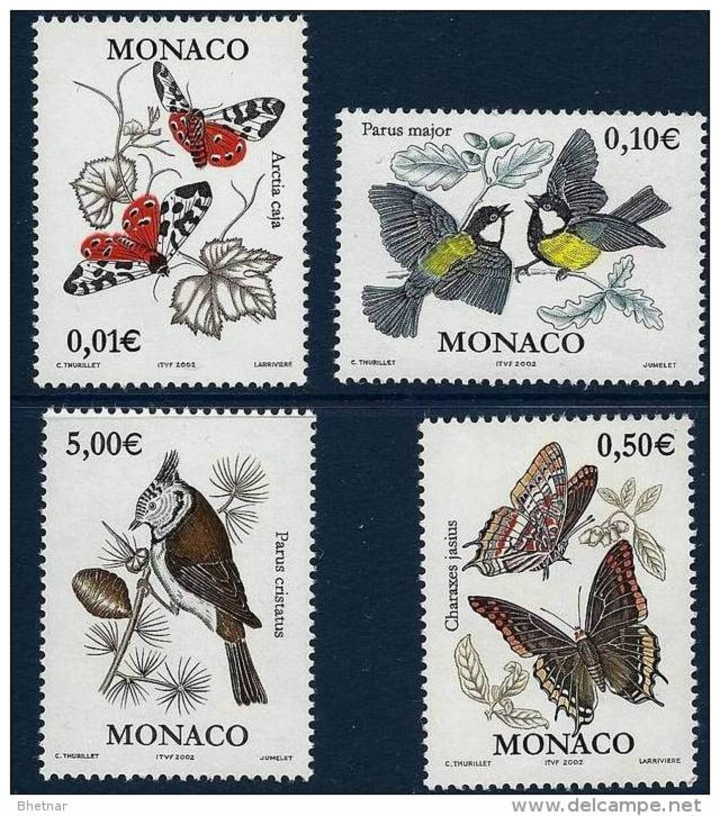 Monaco YT 2323 à 2326 " Papillons Et Oiseaux " 2002 Neuf** - Ongebruikt