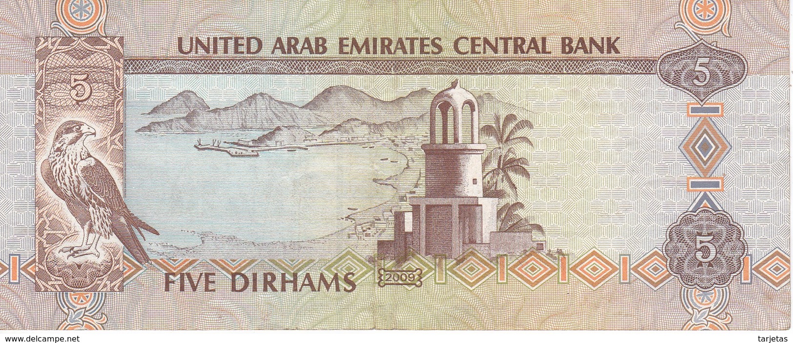 BILLETE DE EMIRATOS ARABES DE 5 DIRHAMS DEL AÑO 2009  (BANKNOTE) - United Arab Emirates