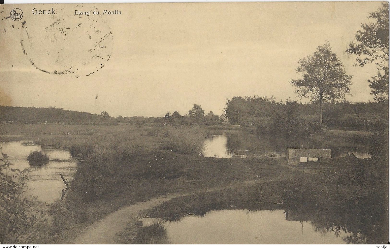 Genck    Etang Du Moulin  -  Prachtige Kaart!   1919  Naar  Hasselt - Genk