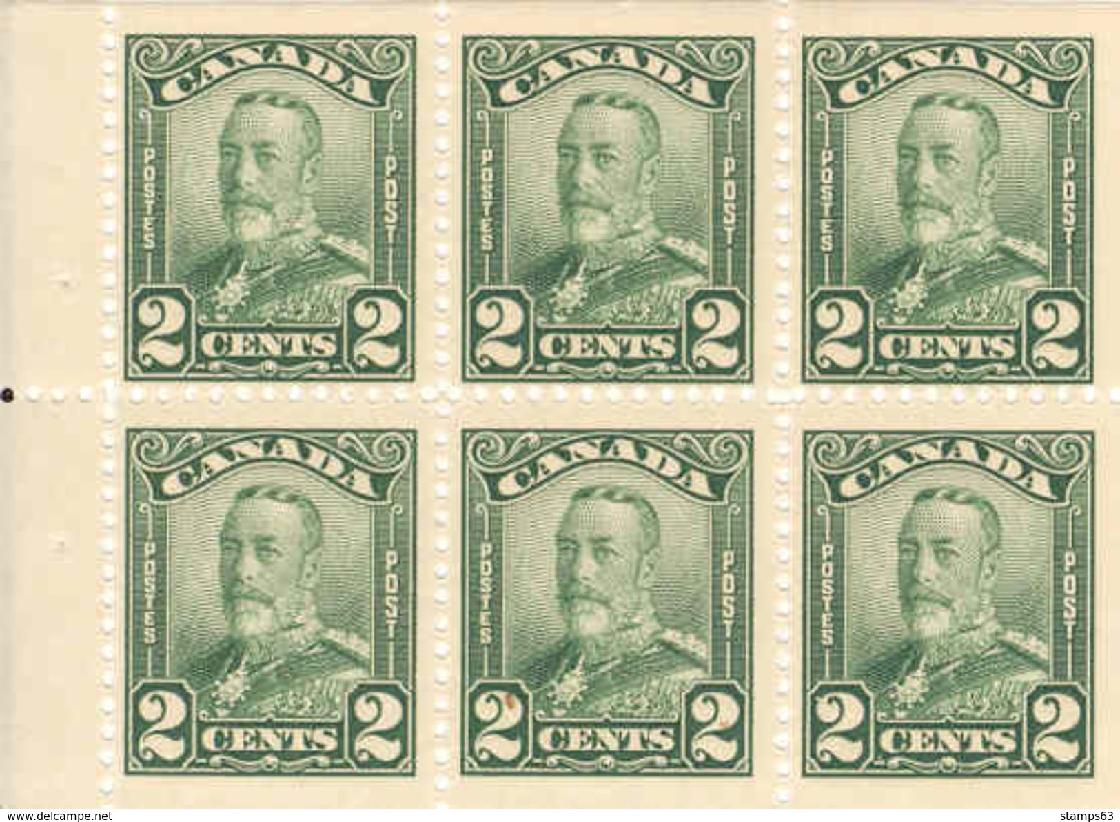 CANADA, 1928, Booklet 11p, 6x2c Mi 129 - Paginas De Cuadernillos