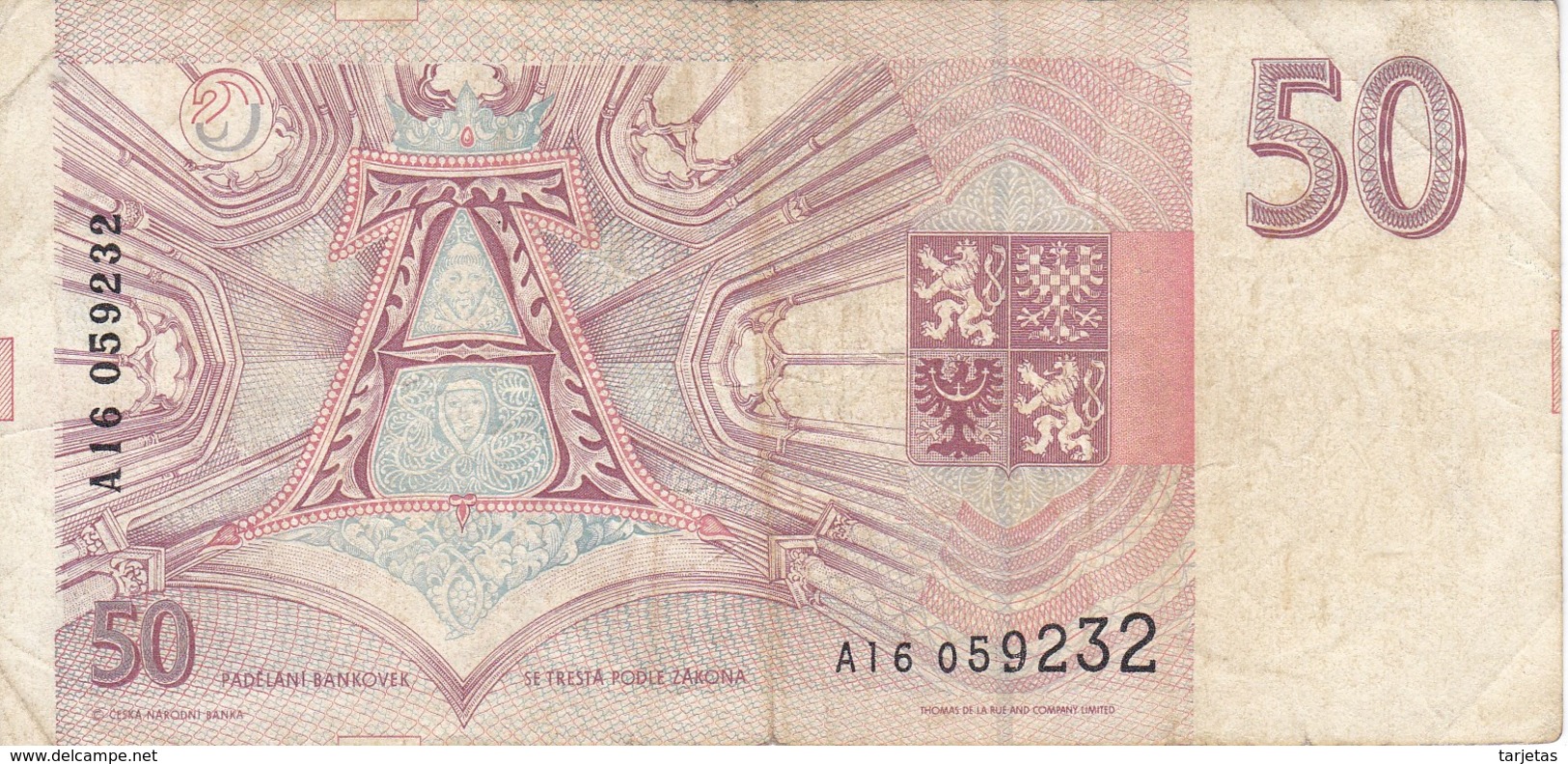 BILLETE DE LA REPUBLICA CHECA DE 50 KORUN DEL AÑO 1993 (BANKNOTE) - República Checa