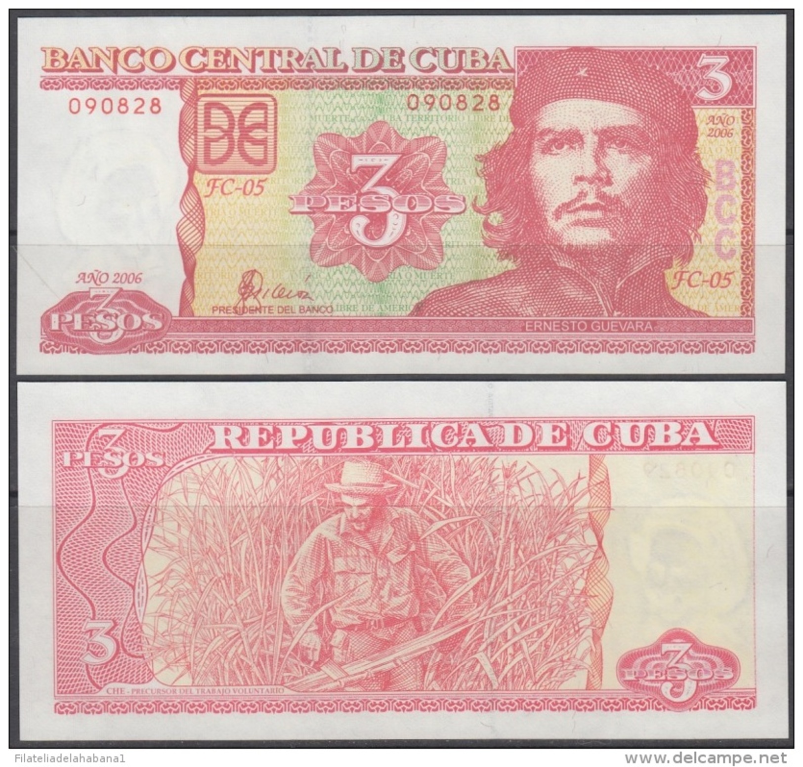 2006-BK-117 CUBA 3$ 2006 ERNESTO CHE GUEVARA UNC - Cuba