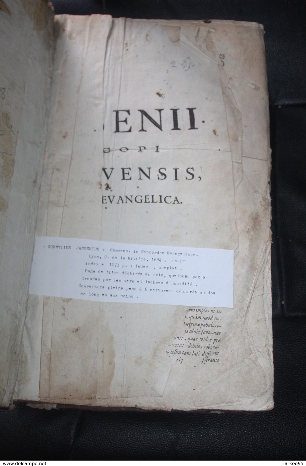 Jansénius, Commentarius In Concordiam Evangelicorum, Tome IV, In Folio, 1684 - Old Books