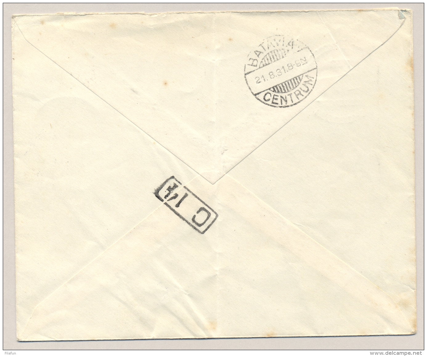 Nederlands Indië - 1931 - 12,5 Cent Envelop G54b Met Luchtpost Reklame Van MALANG Naar Batavia - Niederländisch-Indien