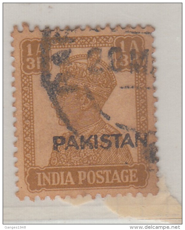 Pakistan  KG VI  1A3P  Peshawar    Print  Used    #  00924   Sd  Inde  Indien - Pakistan