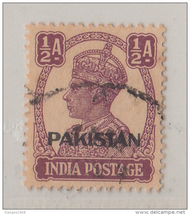 Pakistan  KG VI  1/2A  Erratic  "A"  Nasik    Print  Used    #  00916   Sd  Inde  Indien - Pakistan