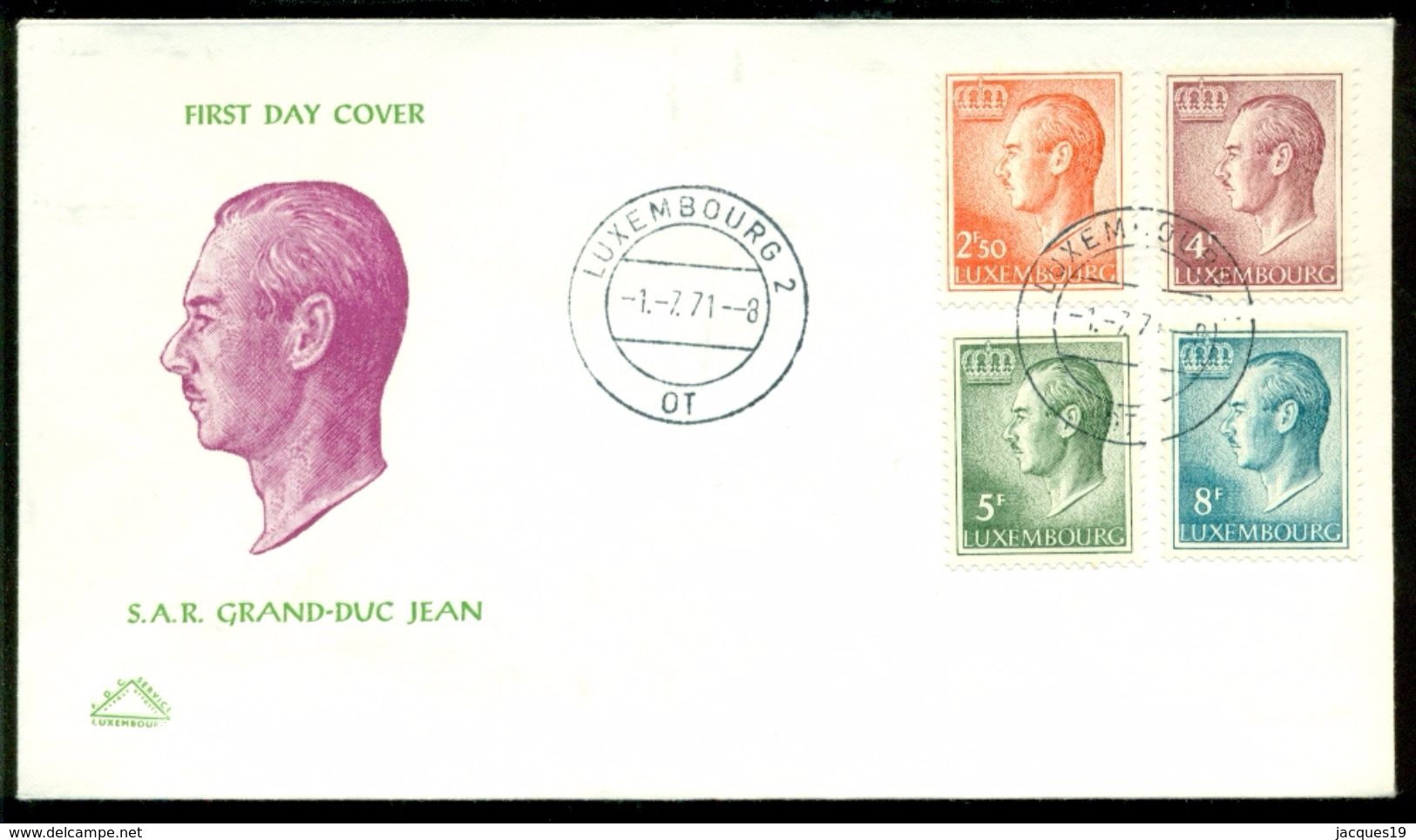 Luxembourg 1971 FDC Grand-Duc Jean - FDC