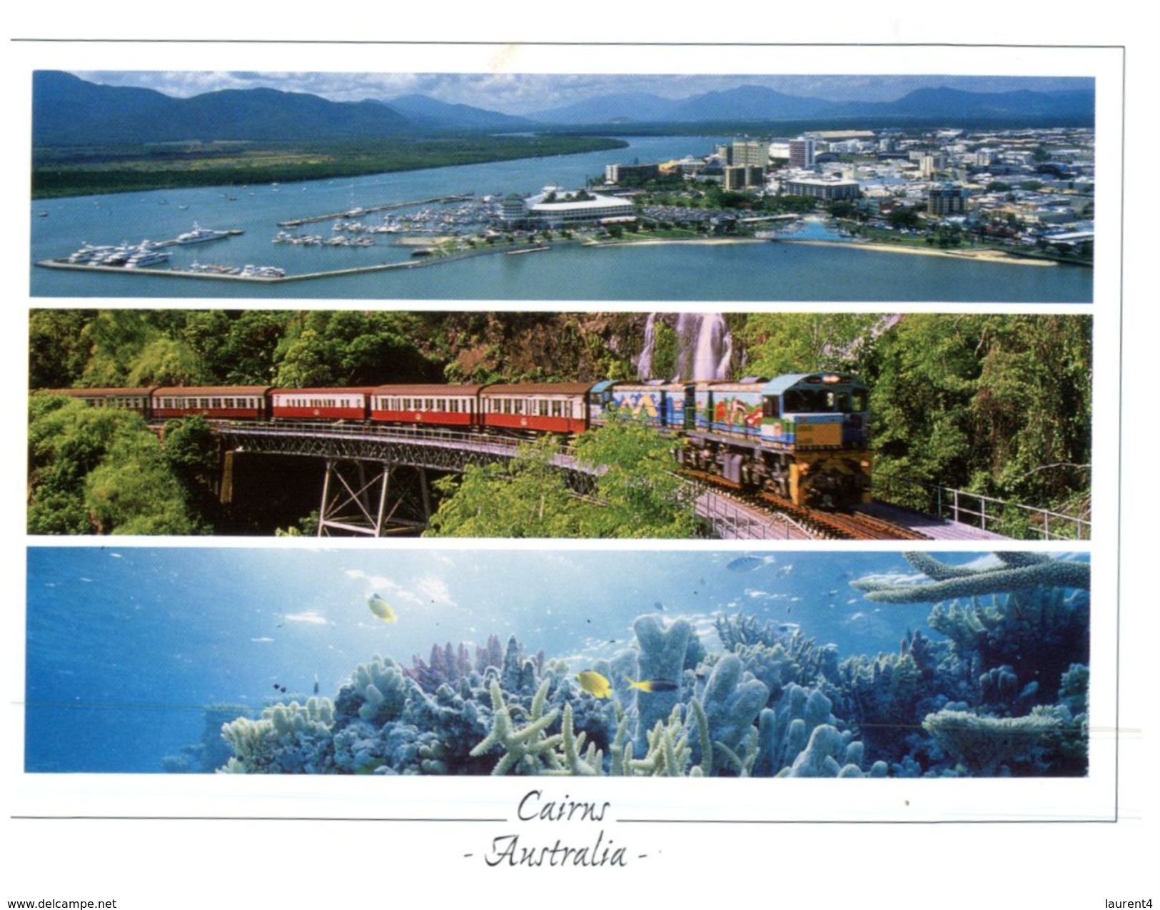 (571) Australia - (with Stamp At Back Of Card) QLD - Cairns (with Train) - Cairns