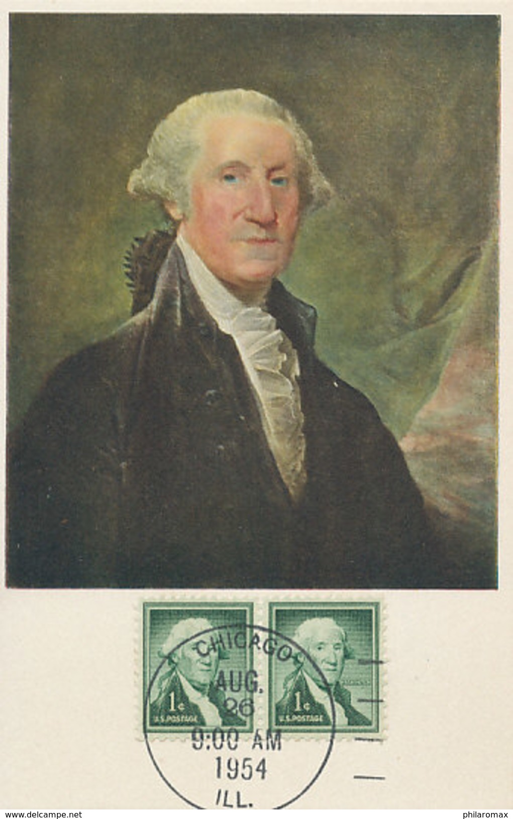 D31478 CARTE MAXIMUM CARD FD 1954 USA - GEORGE WASHINGTON CP ORIGINAL - George Washington