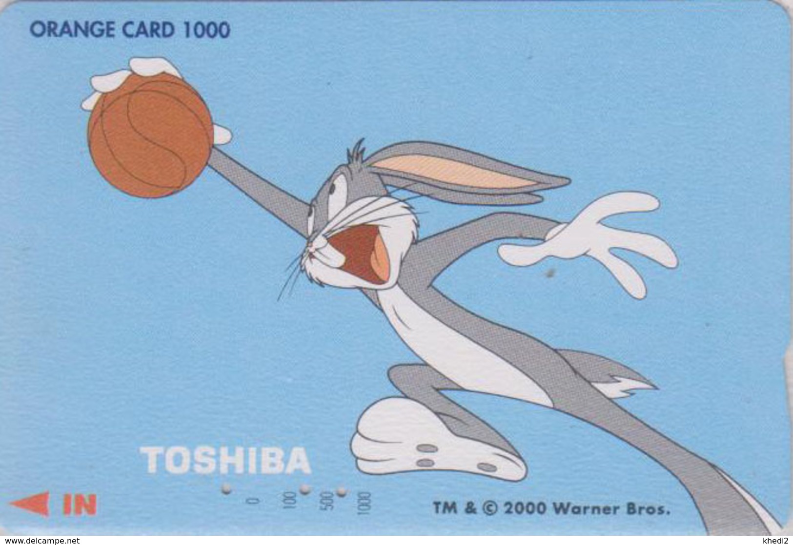 Carte Orange Japon - Lapin BUGS BUNNY & BASKET BALL - BD COMICS Warner Bros - RABBIT Japan Prepaid JR Card 64 - BD