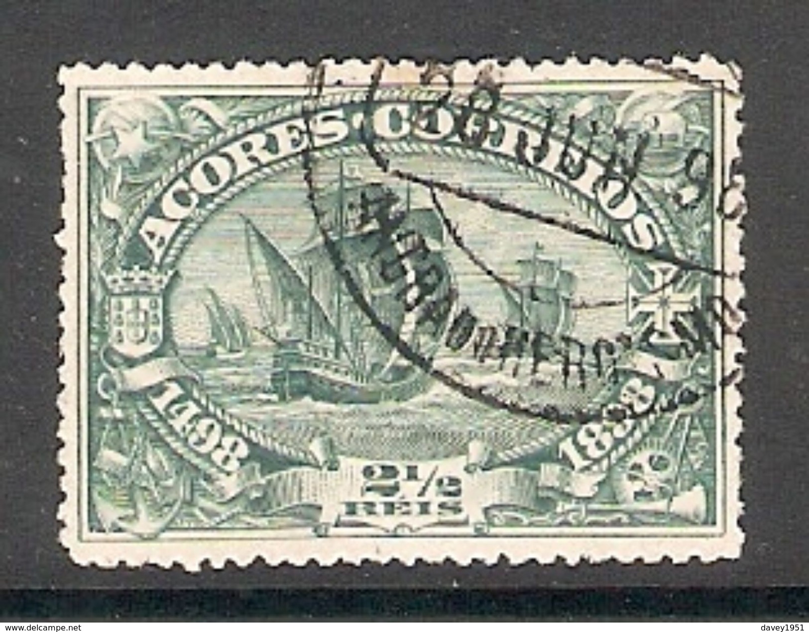 005535a Azores 1898 2 1/2 Reis FU - Azores