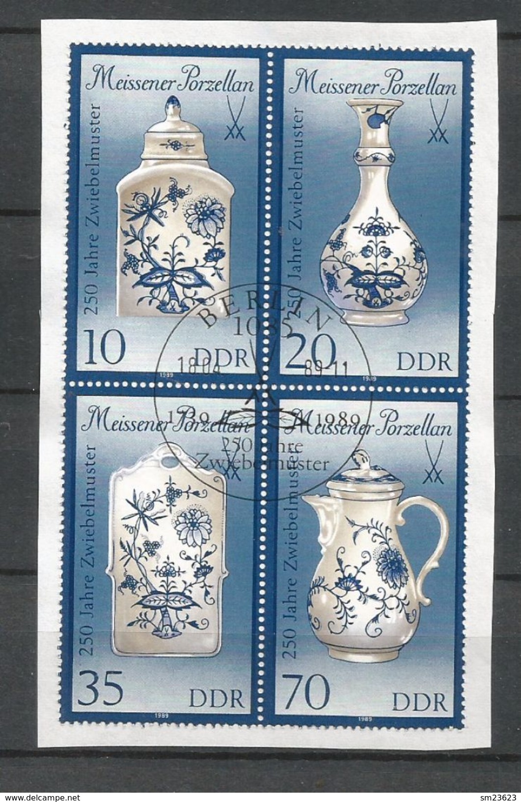 DDR  1989  Mi.Nr. 3241 / 3244 , Meißner Porzellan - ETS -  Gestempelt / Fine Used / (o) - Auf Papier - Gebraucht