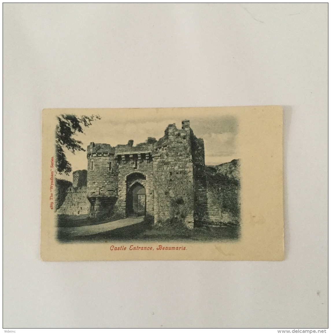 BEAUMARIS 1900s Castle Entrance B/W Unused 'Wyndham' Series - Anglesey