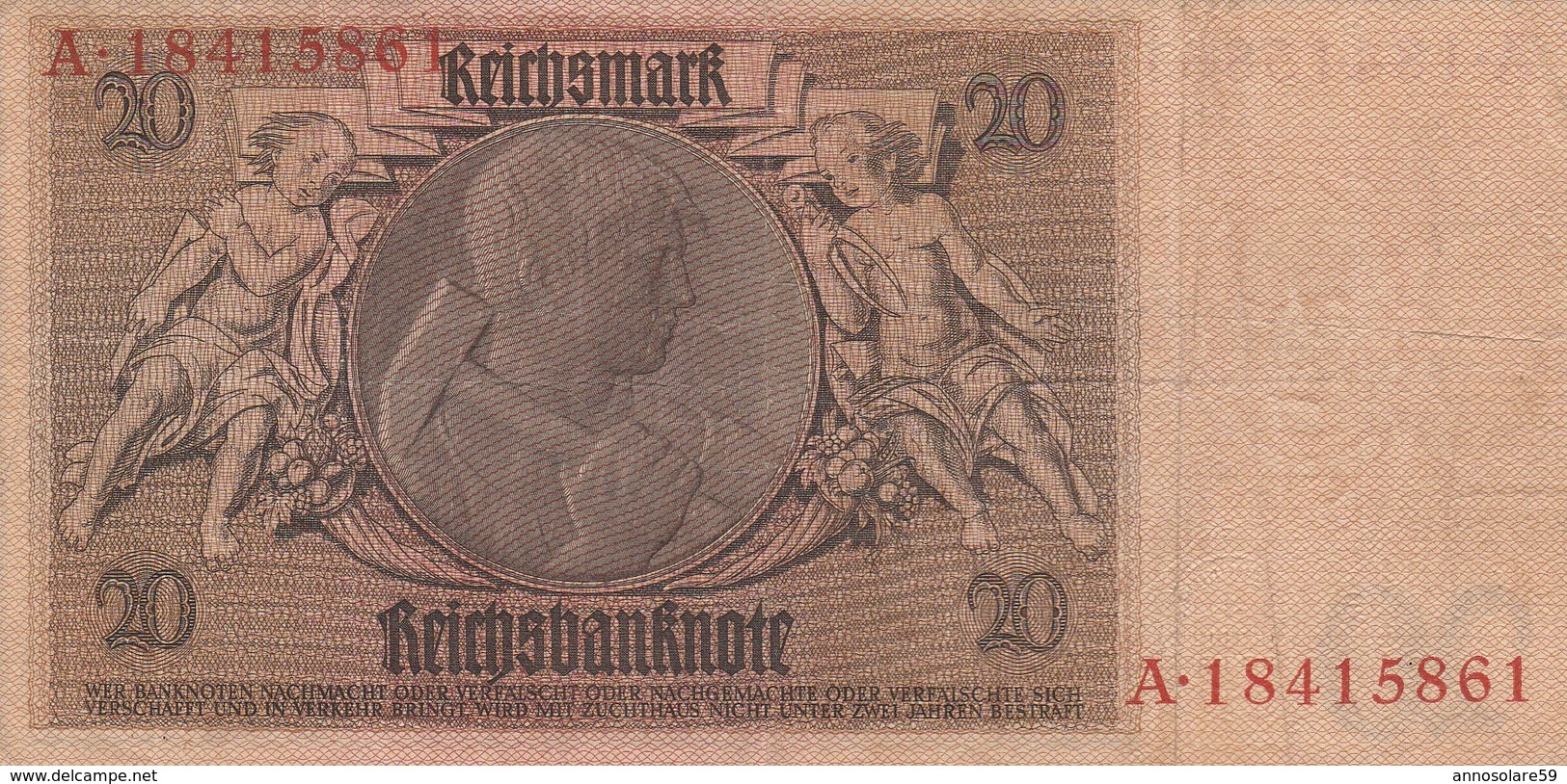 BANCONOTA GERMANIA 20 MARCHI BERLINO, REICH 1929 - LETTERA A - ORIGINALE 100% - LEGGI - 20 Mark