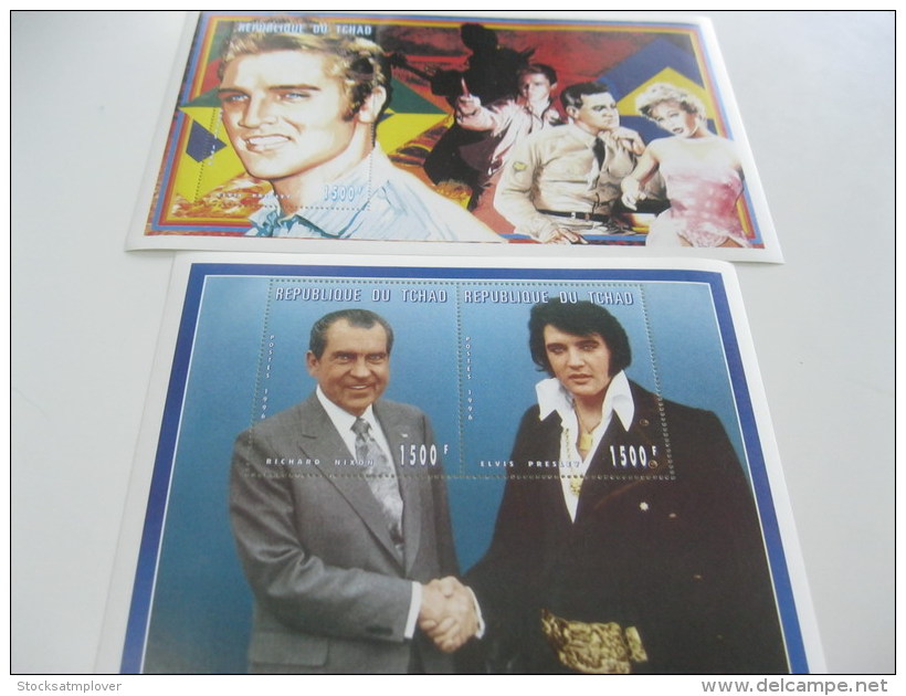Chad-1996-famous People-Elvis Presley,Nixon-bl.252A,B - Chad (1960-...)
