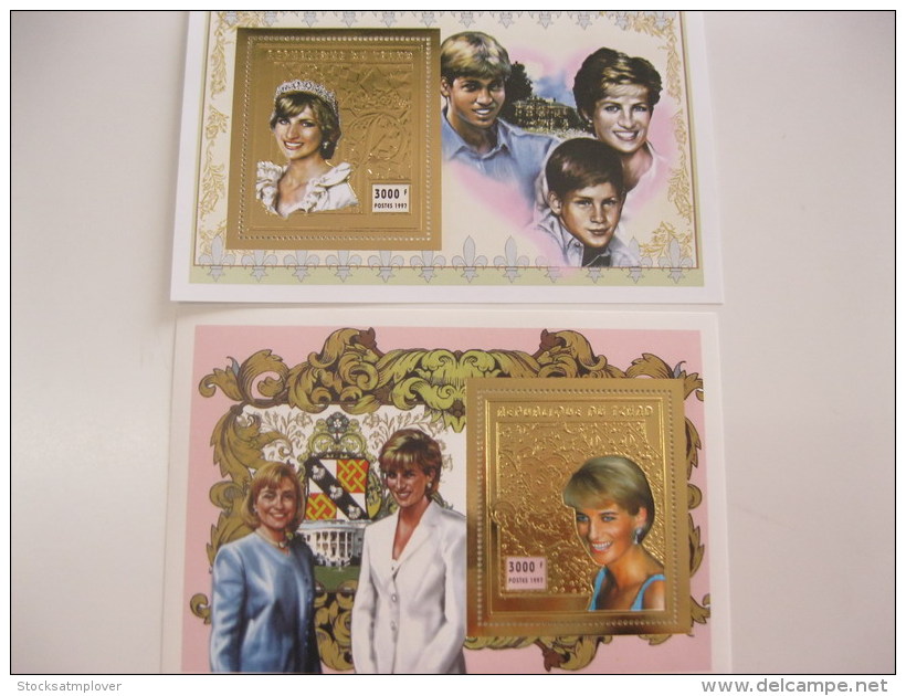 Chad-1997-famous People-lady Diana-gold-bl.276,277 - Tchad (1960-...)