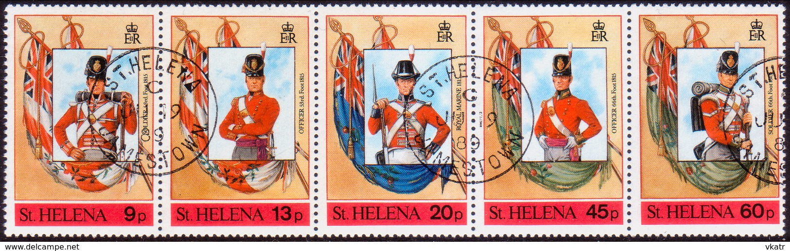 ST HELENA 1989 SG #535-39 Compl.set Used Military Uniforms Of 1815 - Saint Helena Island
