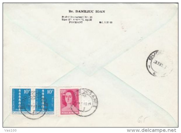 VICTOR IAMANDI, ANTIFASCIST LEGION, REGISTERED SPECIAL COVER, 1980, ROMANIA - Covers & Documents