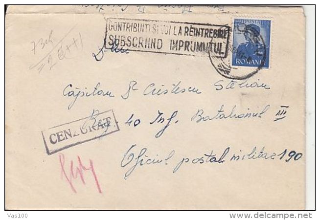 KING MICHAEL, CENSORED SLATINA NR 18, WW2, STAMPS ON REGISTERED COVER, 1941, ROMANIA - Covers & Documents