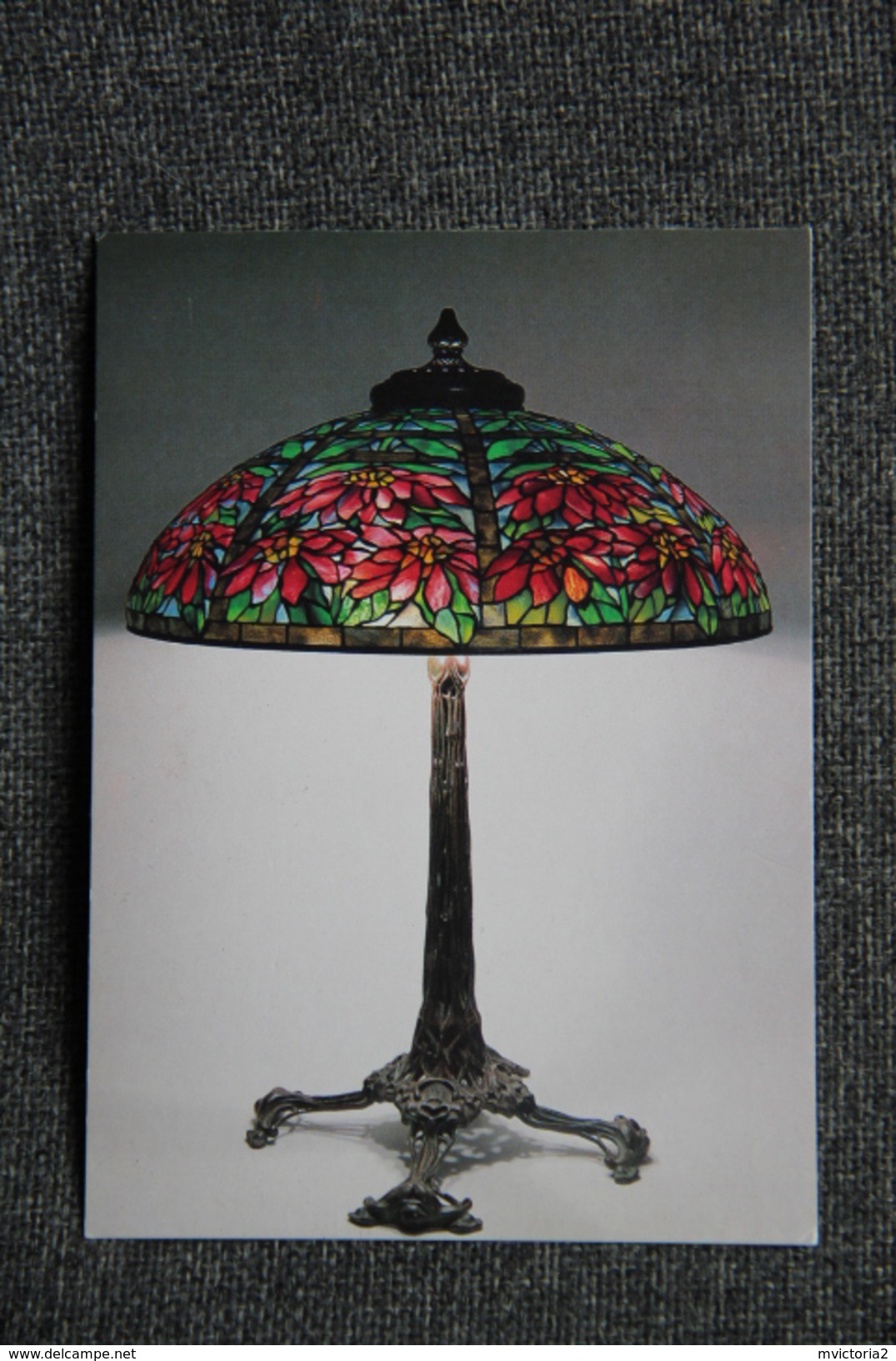 LAMPE , Style ART DECO - Lampe De Table Miniature Au Poinsettia - Objets D'art