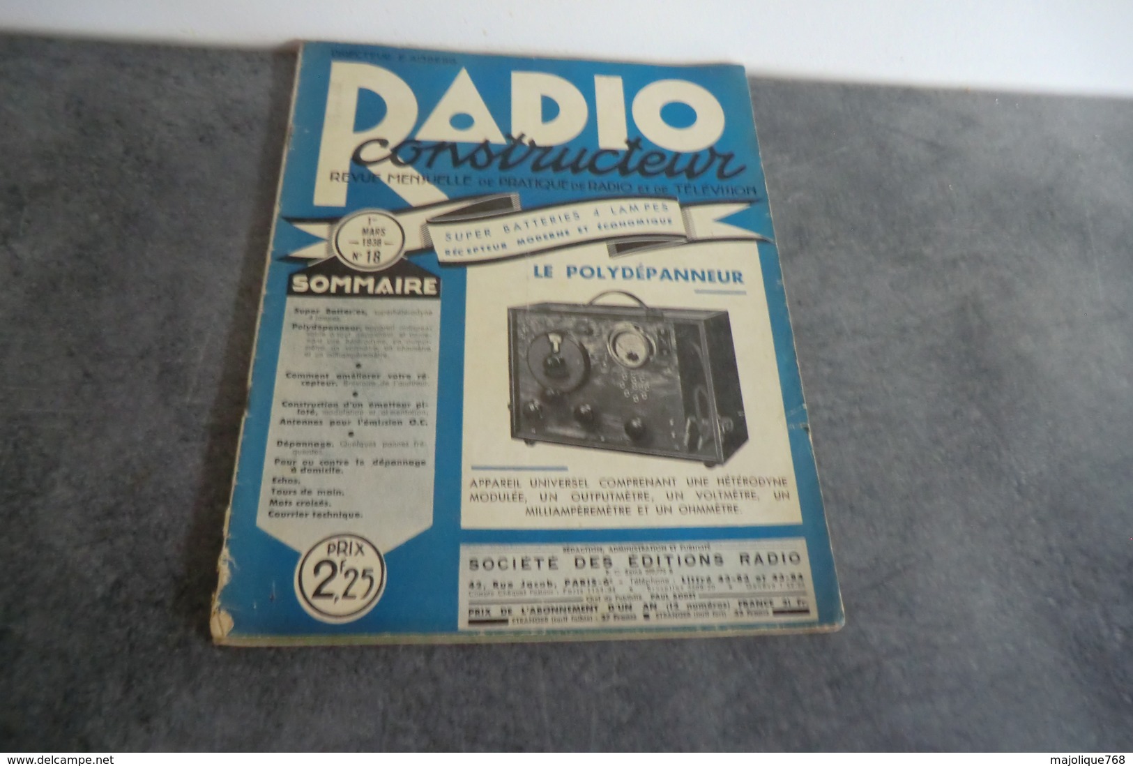 Revue Radio Construction N°18 - 1 Mars 1938 - - Composants