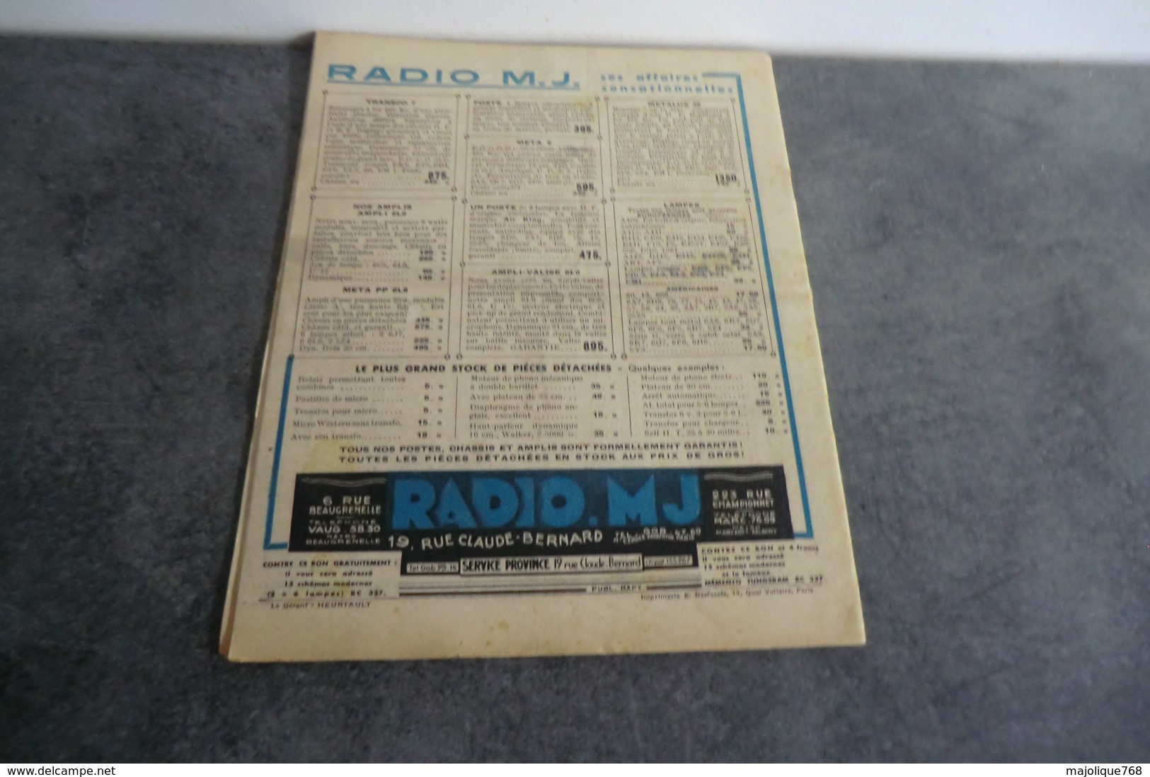 Revue Radio Construction N°11 - 10 Août 1937 - - Onderdelen