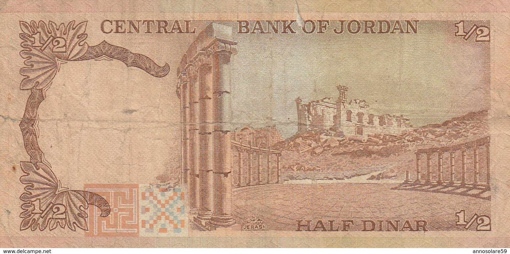 BANCONOTA GIORDANIA - 1/2 HALF DINAR - ORIGINALE 100% - DISCRETA - LEGGI - Jordanie