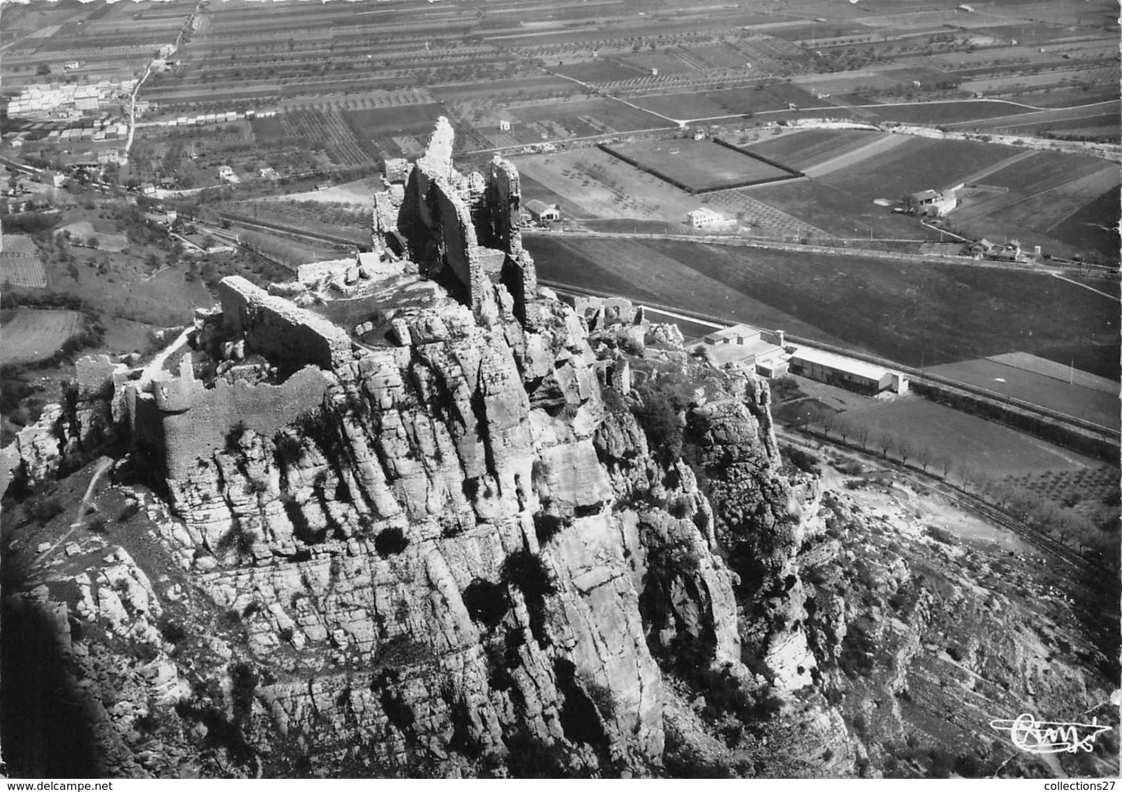 07-SAINT-PERAY- VUE AERIENNE SUR LES RUINES , CHATEAU DE CRUSSOL - Saint Péray