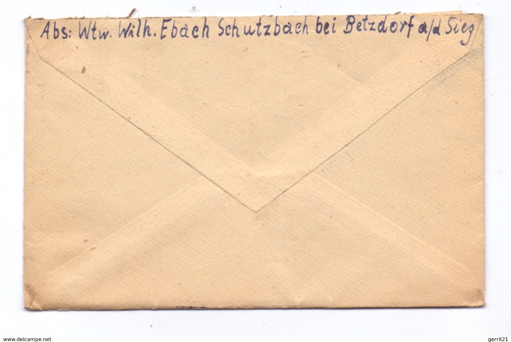 5244 DAADEN - SCHUTZBACH, Postgeschichte, Landpoststempel "Schutzbach über Betzdorf", 1946, Franz. Zone, Michel 4 (3) - Altenkirchen